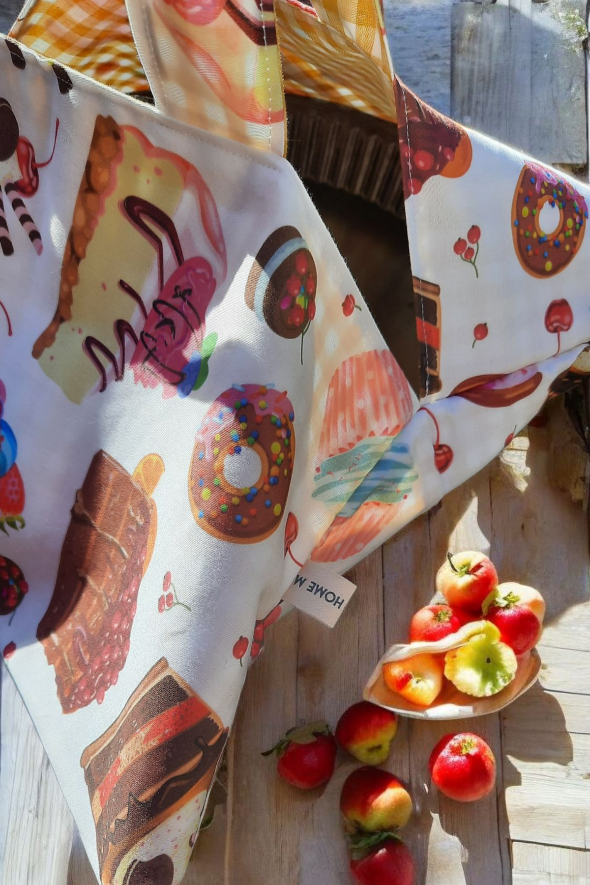Sac à tarte réversible en coton Oeko-Tex – fait main – Image 5