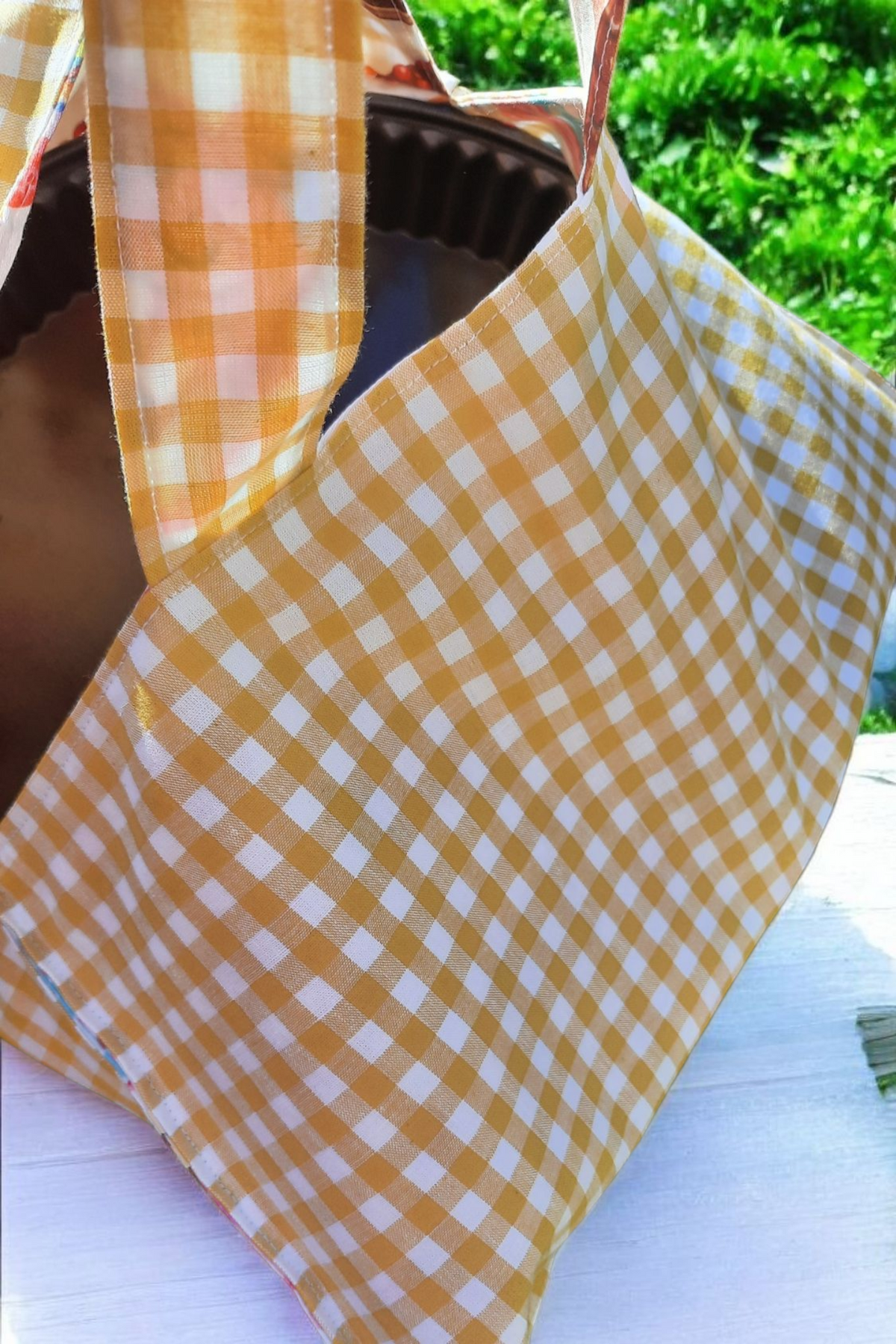 Sac à tarte réversible en coton Oeko-Tex – fait main – Image 4