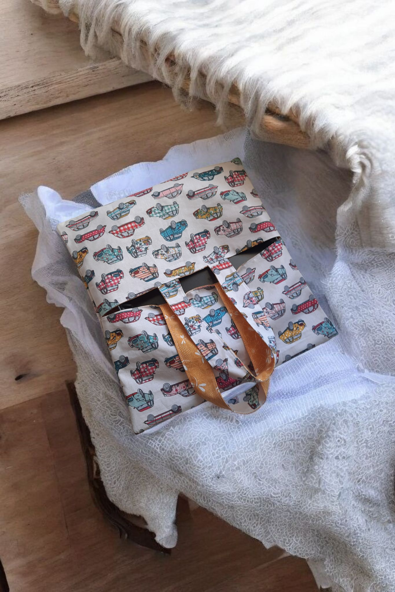 Sac à tarte réversible en coton Oeko-Tex – fait main – Image 2
