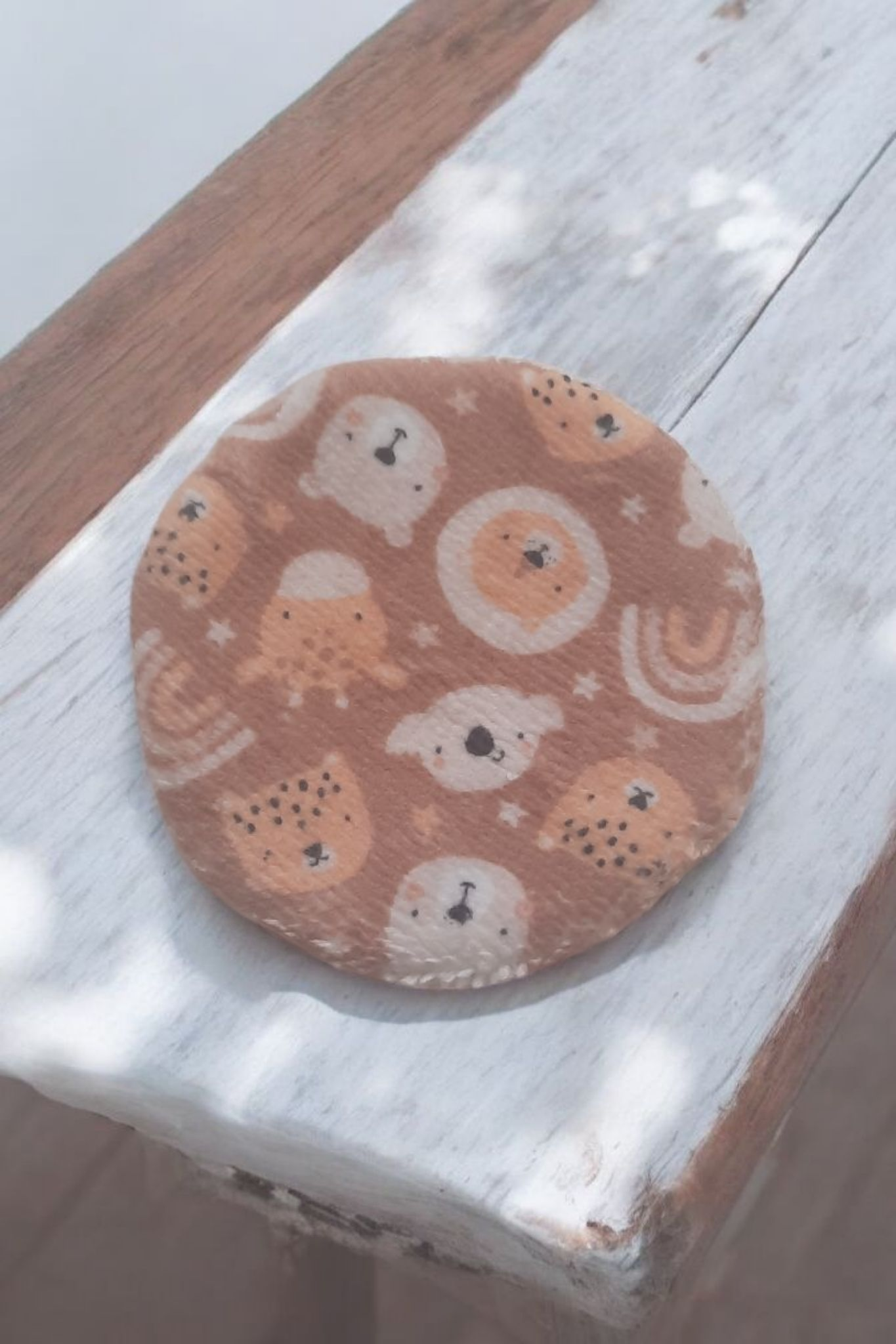 Lot de 4 Lingettes Lavables Rondes – Collection Petit Ourson – Image 4