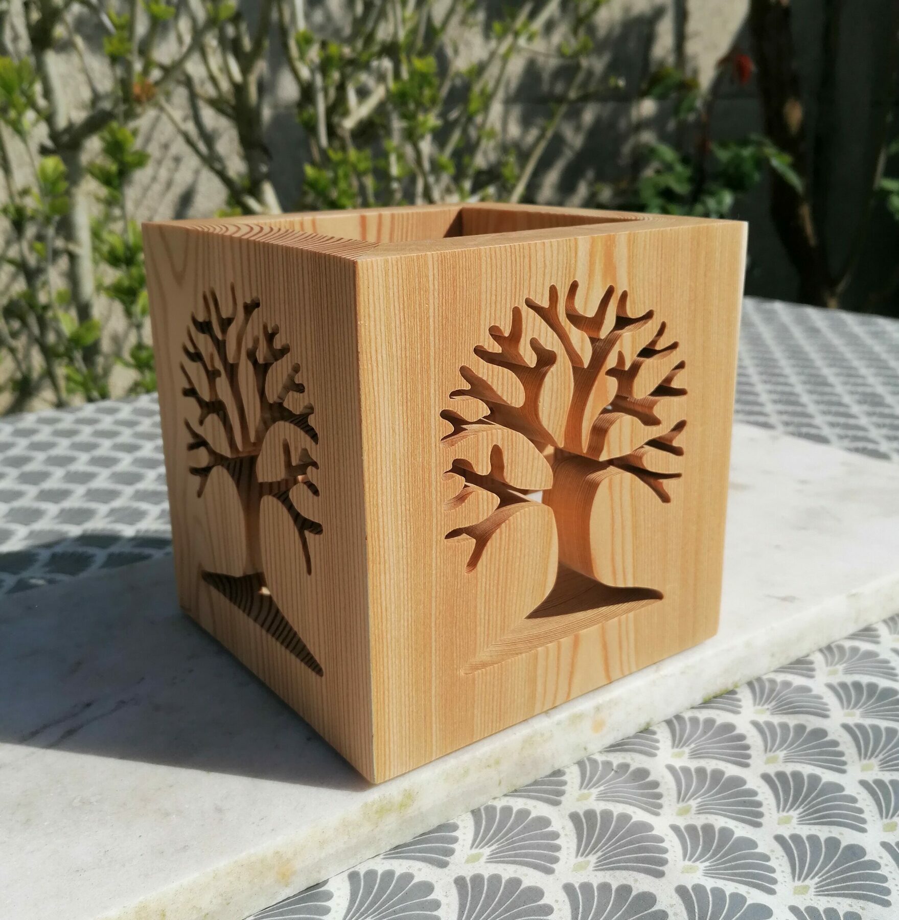 Photophore , arbre de vie , lanterne intérieur et extérieur en mélèze massif – Image 3