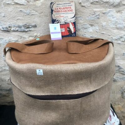 Marmite norvégienne écologique jute cuir laine de mouton