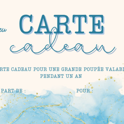 Carte cadeau grande poupée