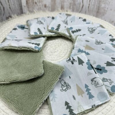 Lingettes lavables bébé motif Winnie l'ourson Disney à partir lot de 8 en éponge coton, bambou, polaire au choix ATELIERSDISA