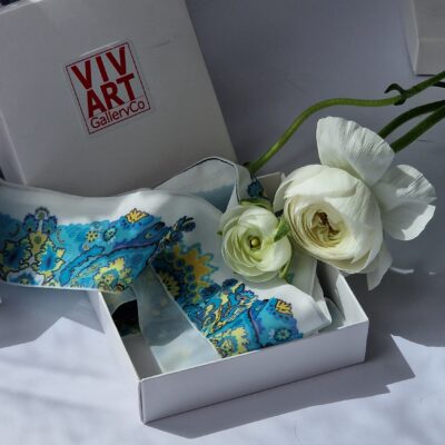 Foulard ruban en soie mousseline "Ukraine"