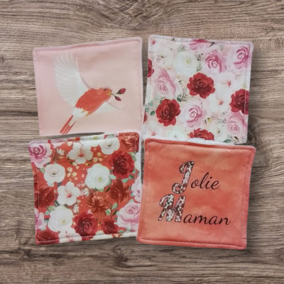 Cadeau fête des mères – 4 lingettes démaquillantes "jolie maman"