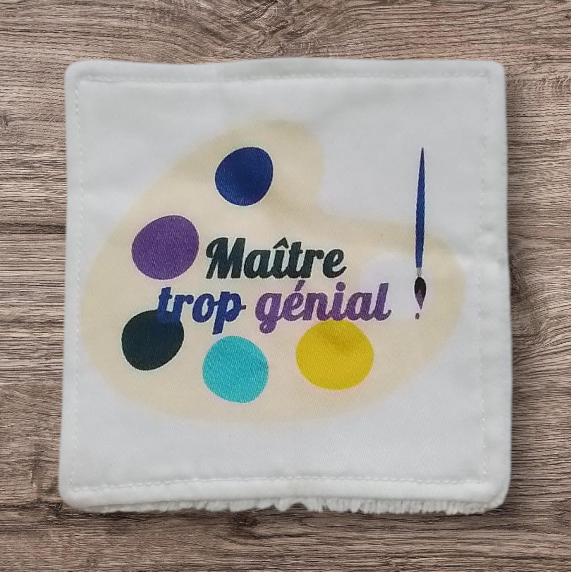 Coffret de 4 lingettes lavables pour maître – Cadeau personnalisé artisanal – Image 2