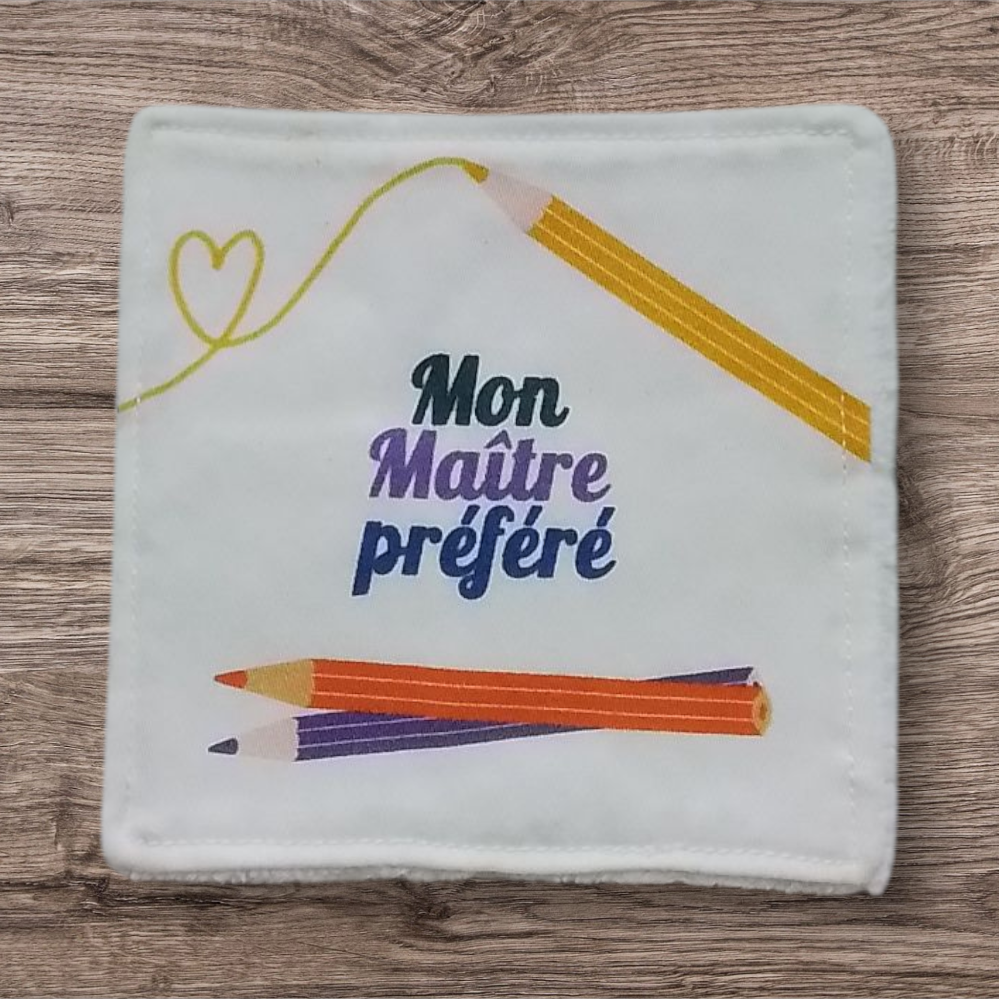 Coffret de 4 lingettes lavables pour maître – Cadeau personnalisé artisanal – Image 2