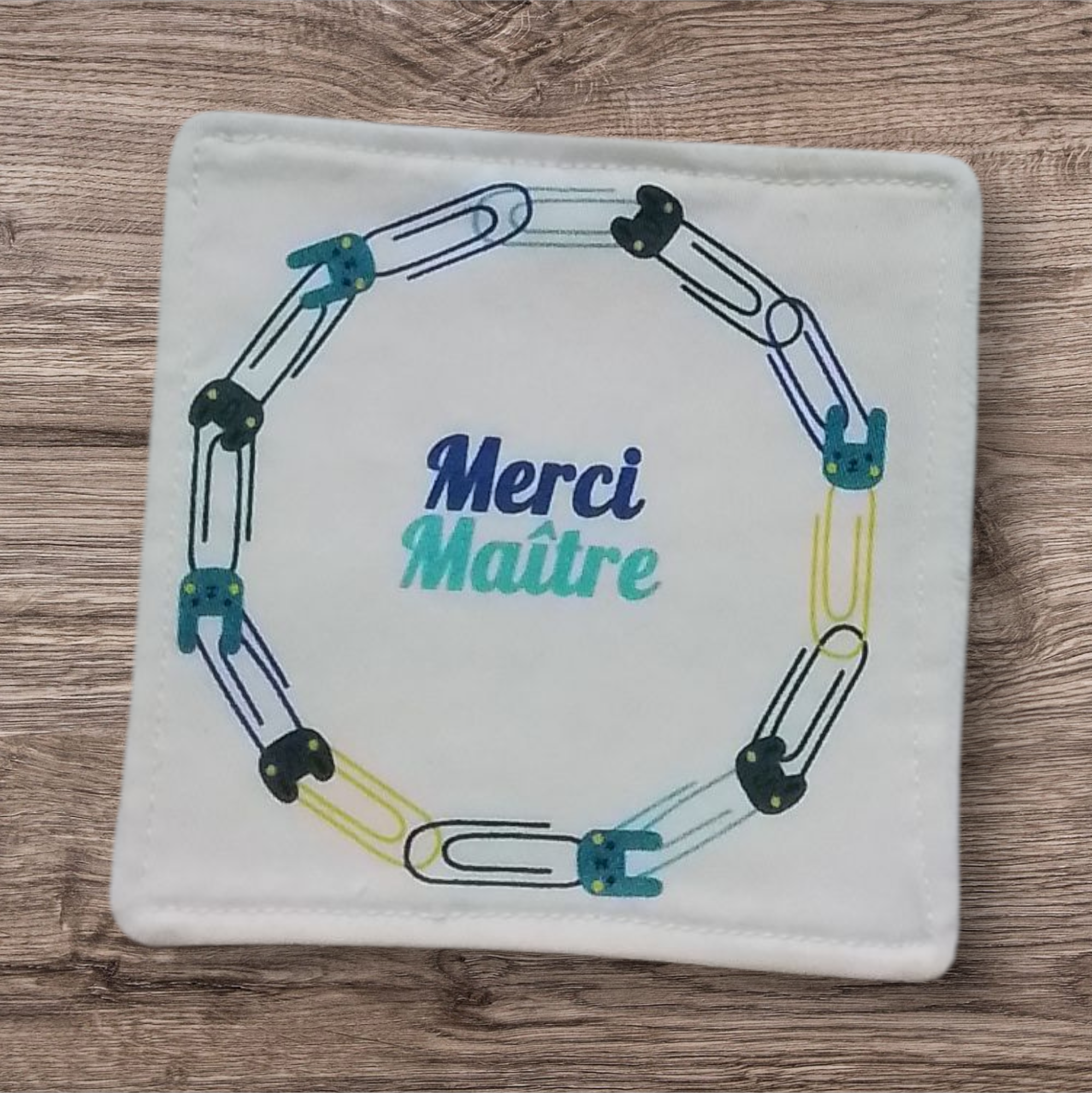 Coffret de 4 lingettes lavables pour maître – Cadeau personnalisé artisanal – Image 4