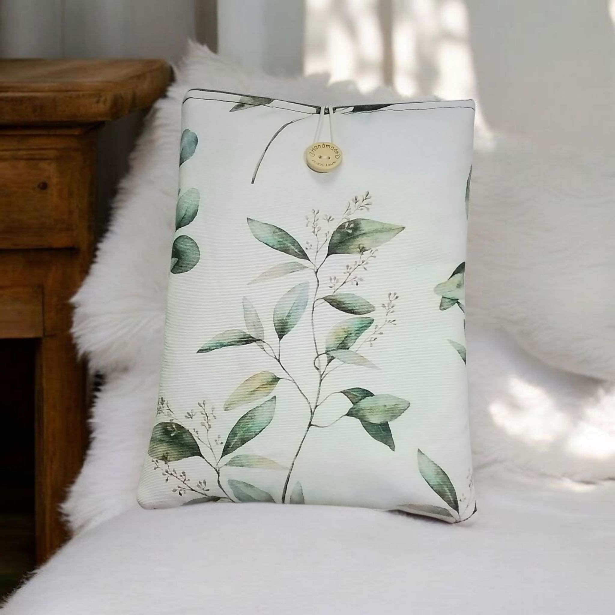 Protège-livre artisanal – motif nature, intérieur vert – Image 2