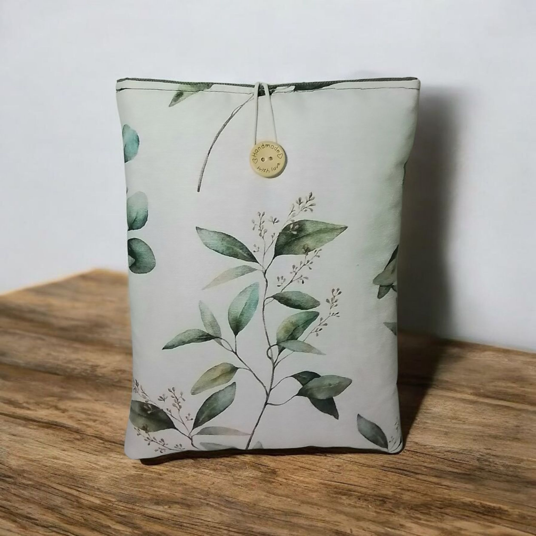 Protège-livre artisanal – motif nature, intérieur vert – Image 4
