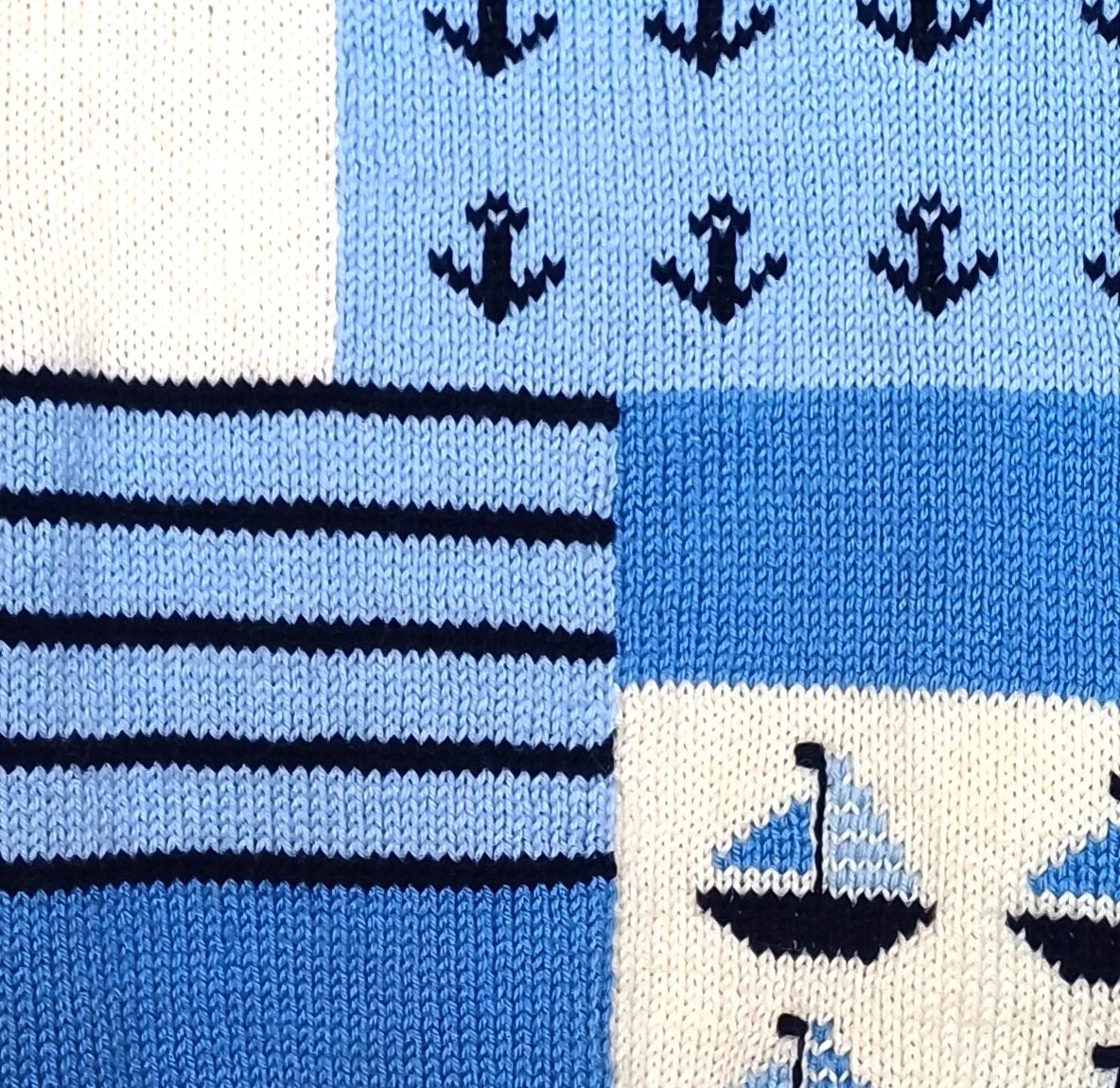 Gilet tricot pour bébé, fait main, style marin, taille 1 an – Image 6