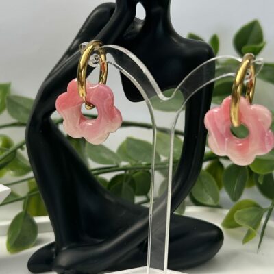 Créoles « Les Fleurettes » roses