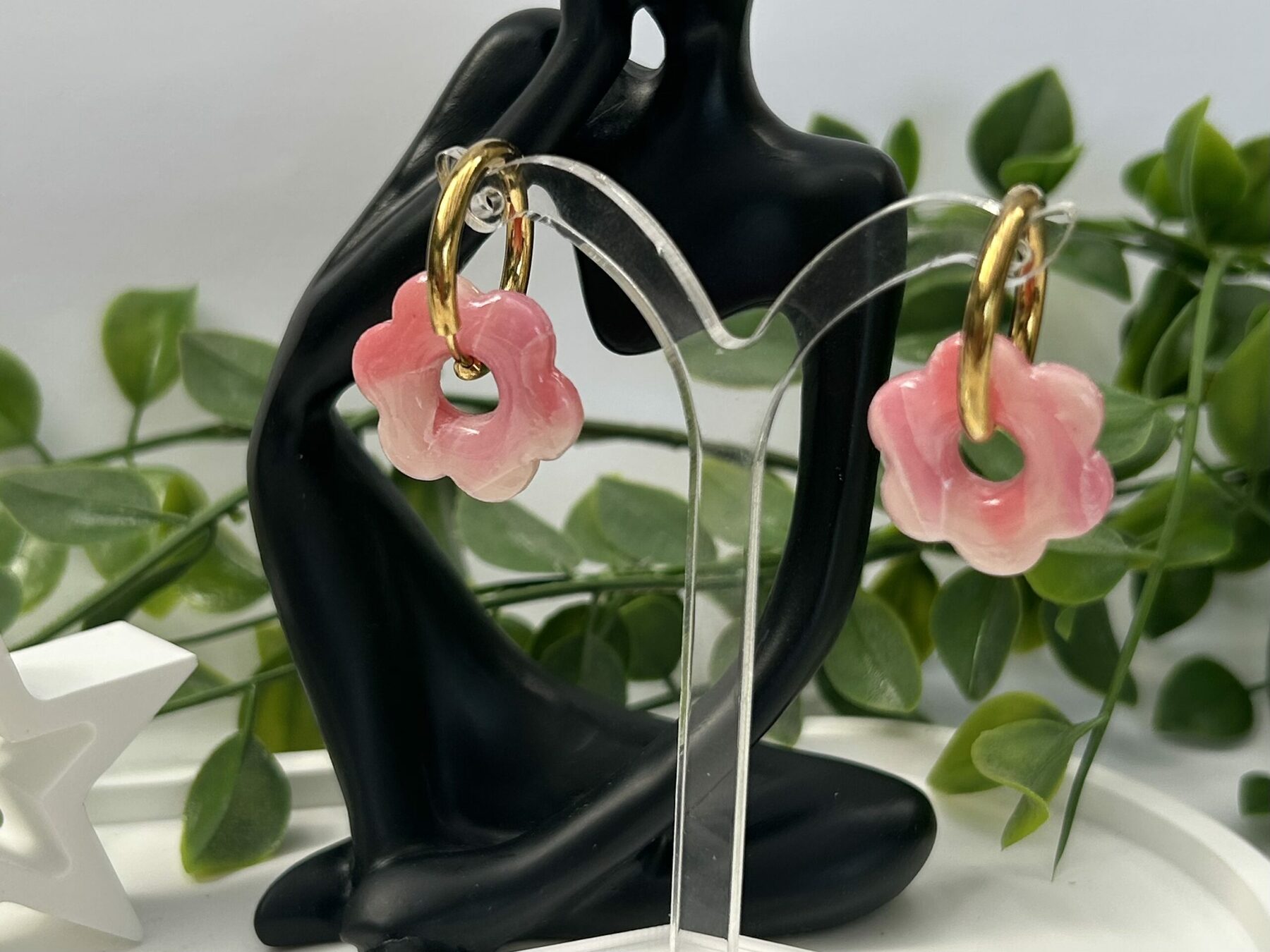 Créoles « Les Fleurettes » roses