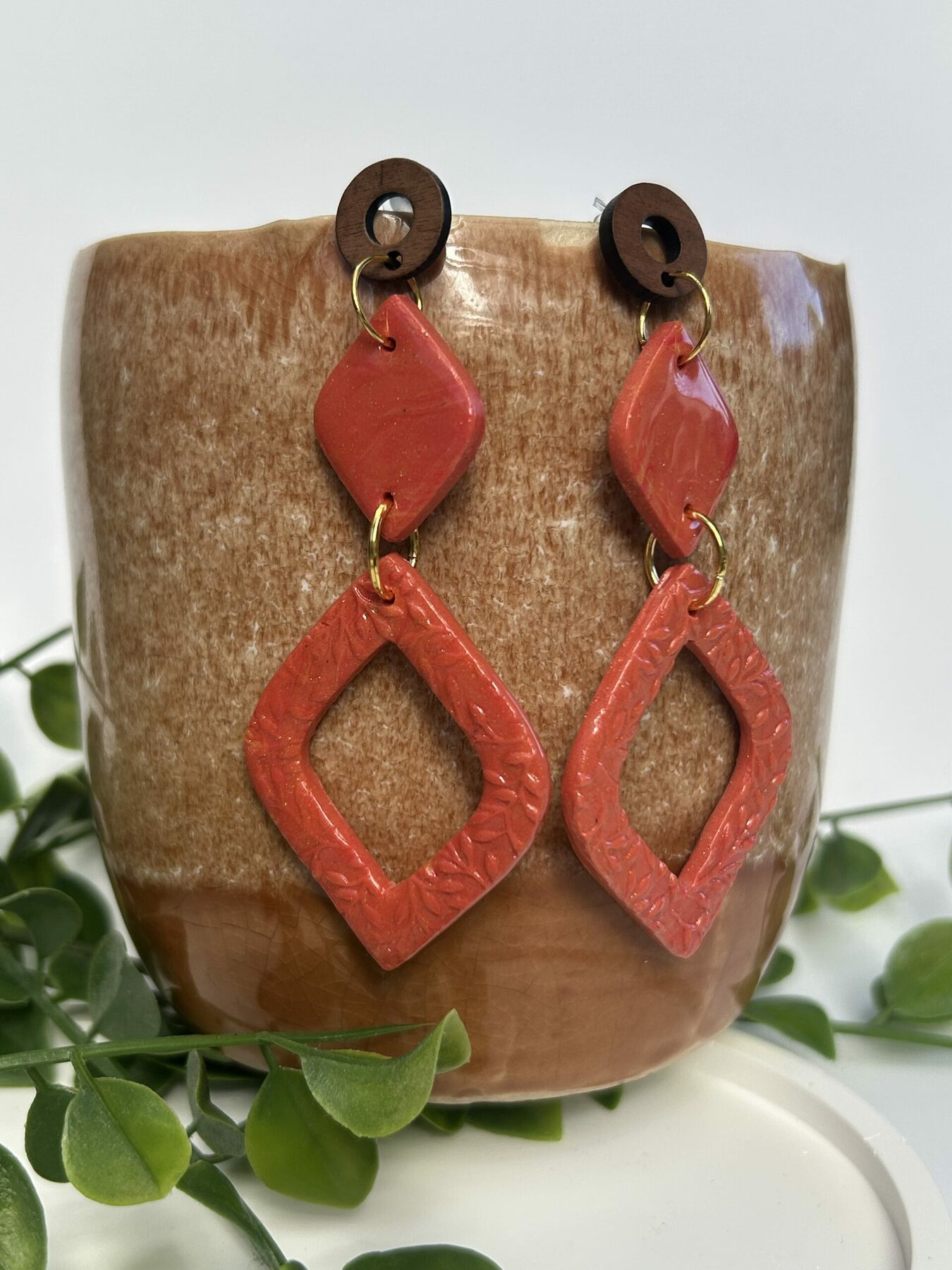 Boucles d’oreilles « Les bohèmes » terracotta