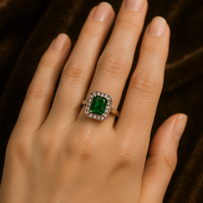 Bague Vert Emeraude
