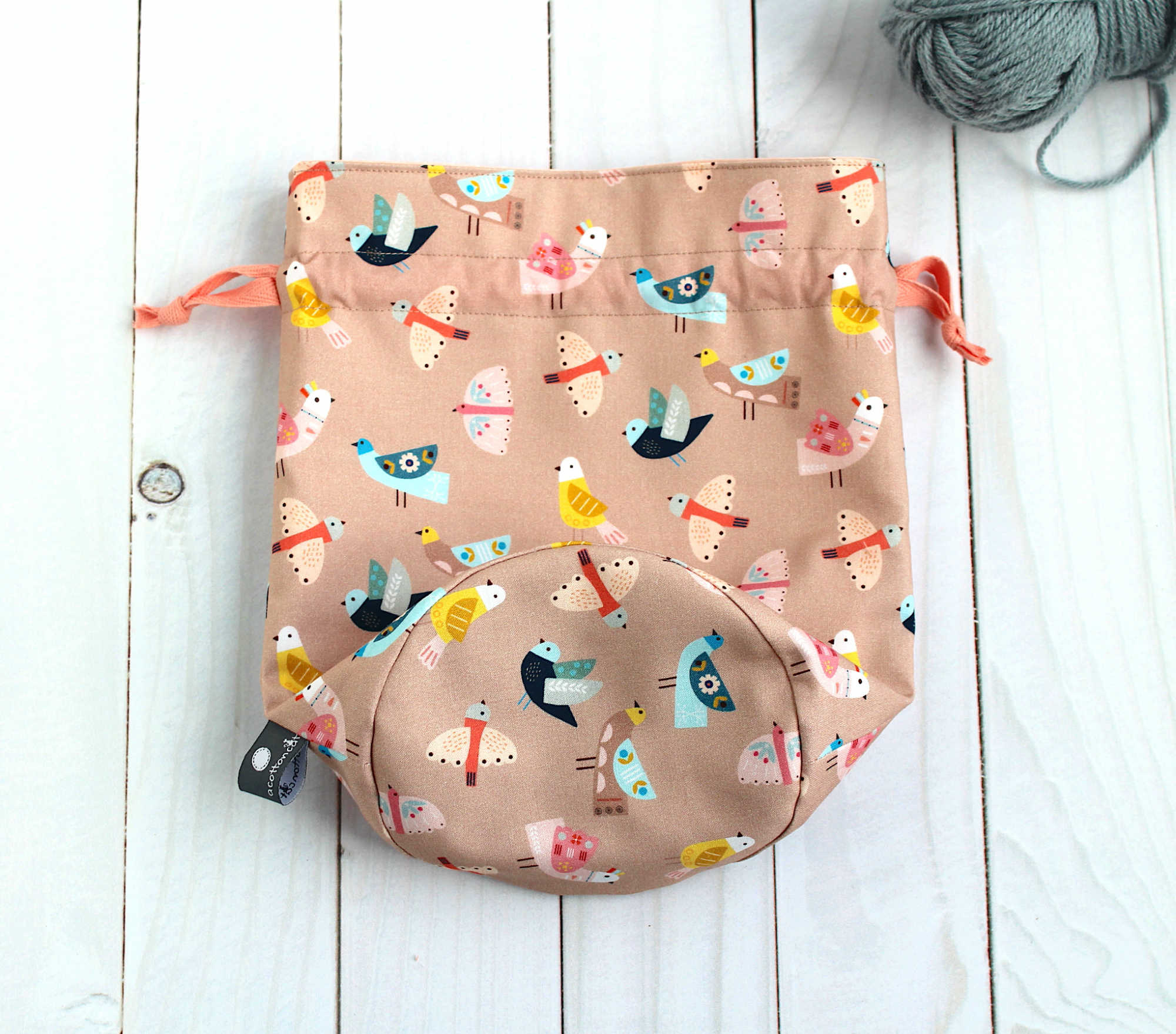 Petit sac à projets crochet tricot, pochon range pelotes de laine, accessoire tricot – Image 3