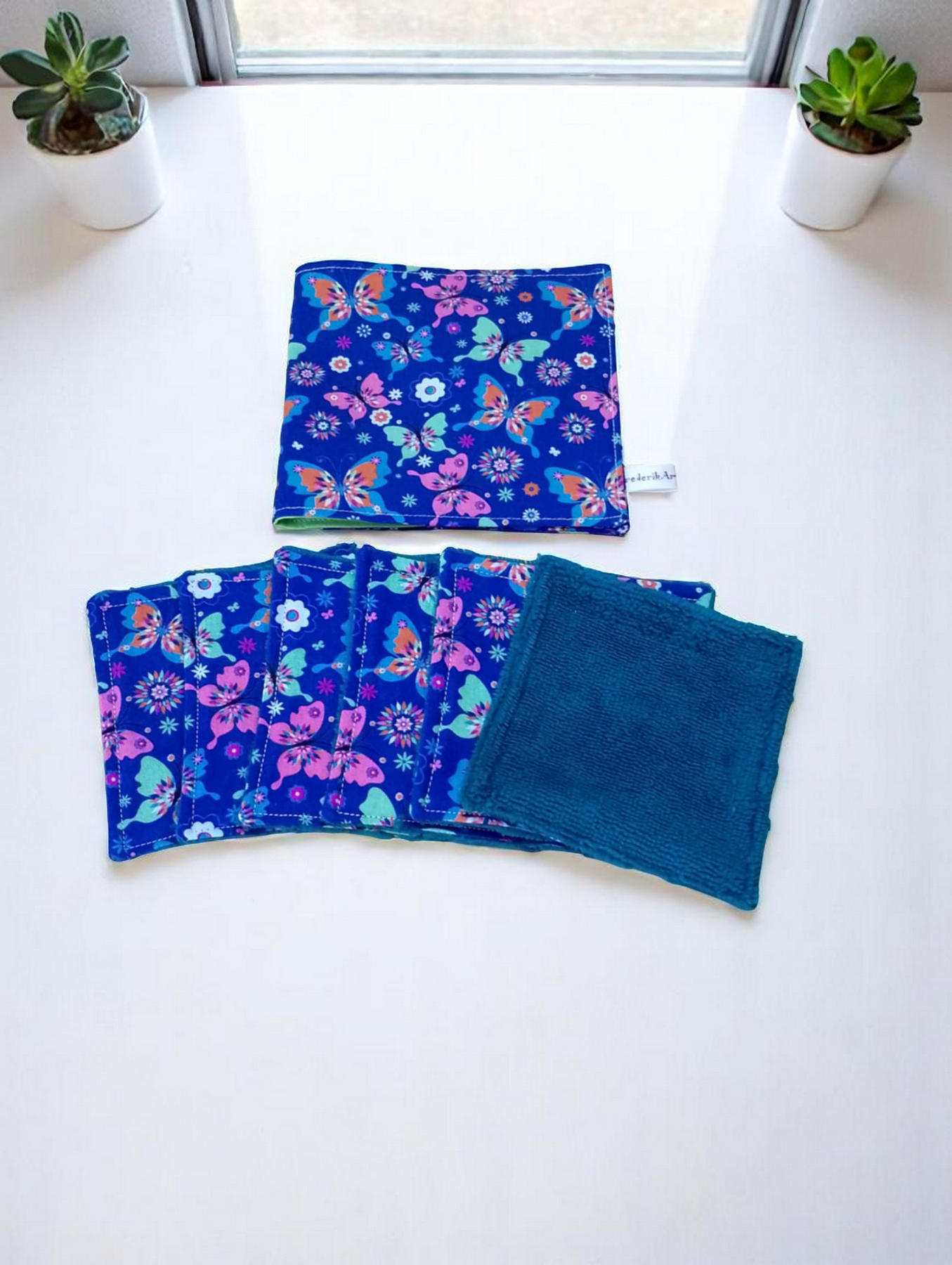 Pochette de 6 lingettes lavables coton doublé éponge de bambou et coton certifié Oekotex, modèles au choix – Image 4
