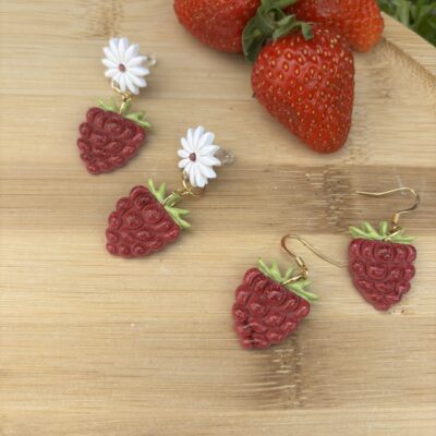 Boucles d'oreilles Framboises