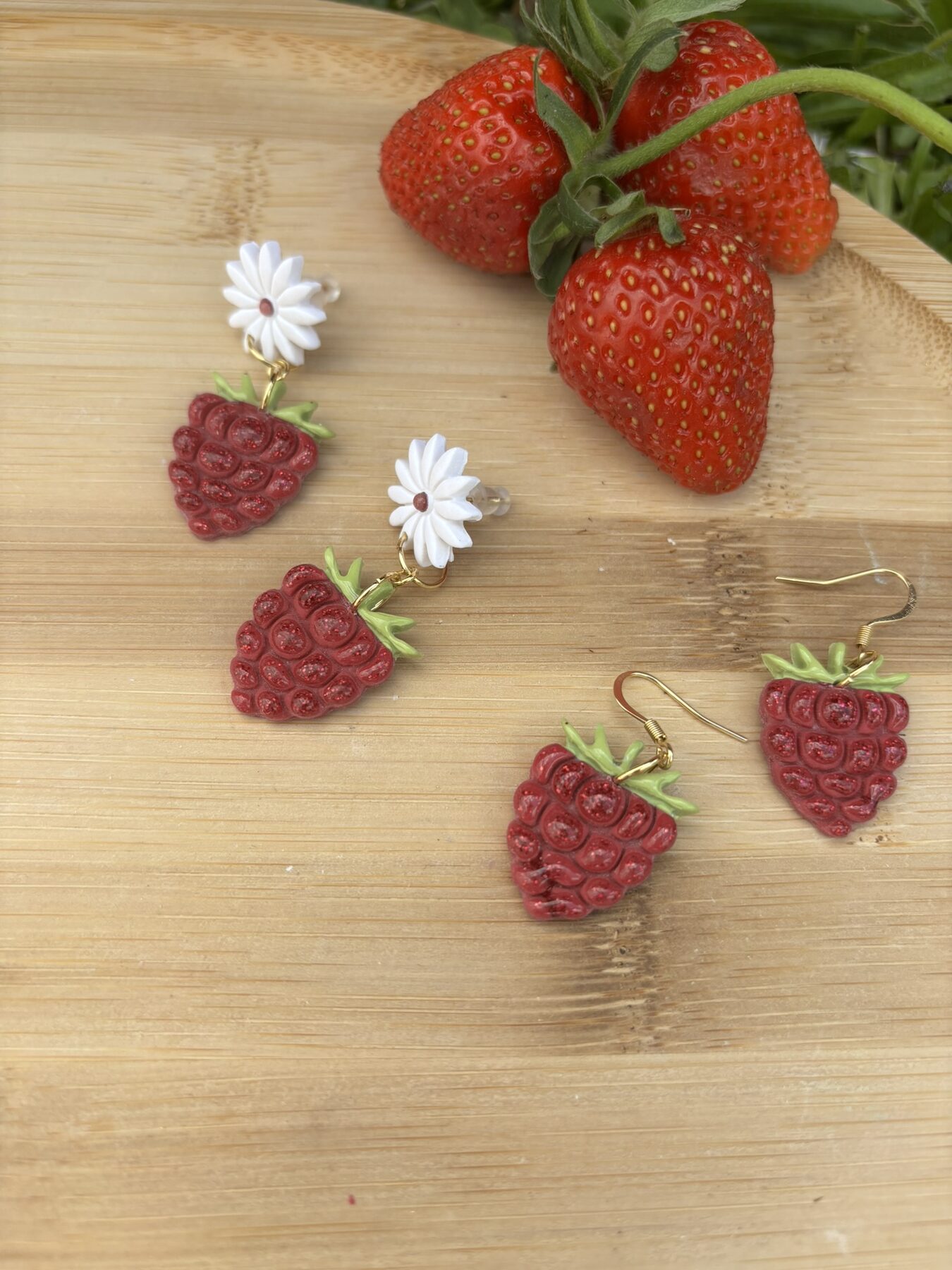 Boucles d'oreilles Framboises