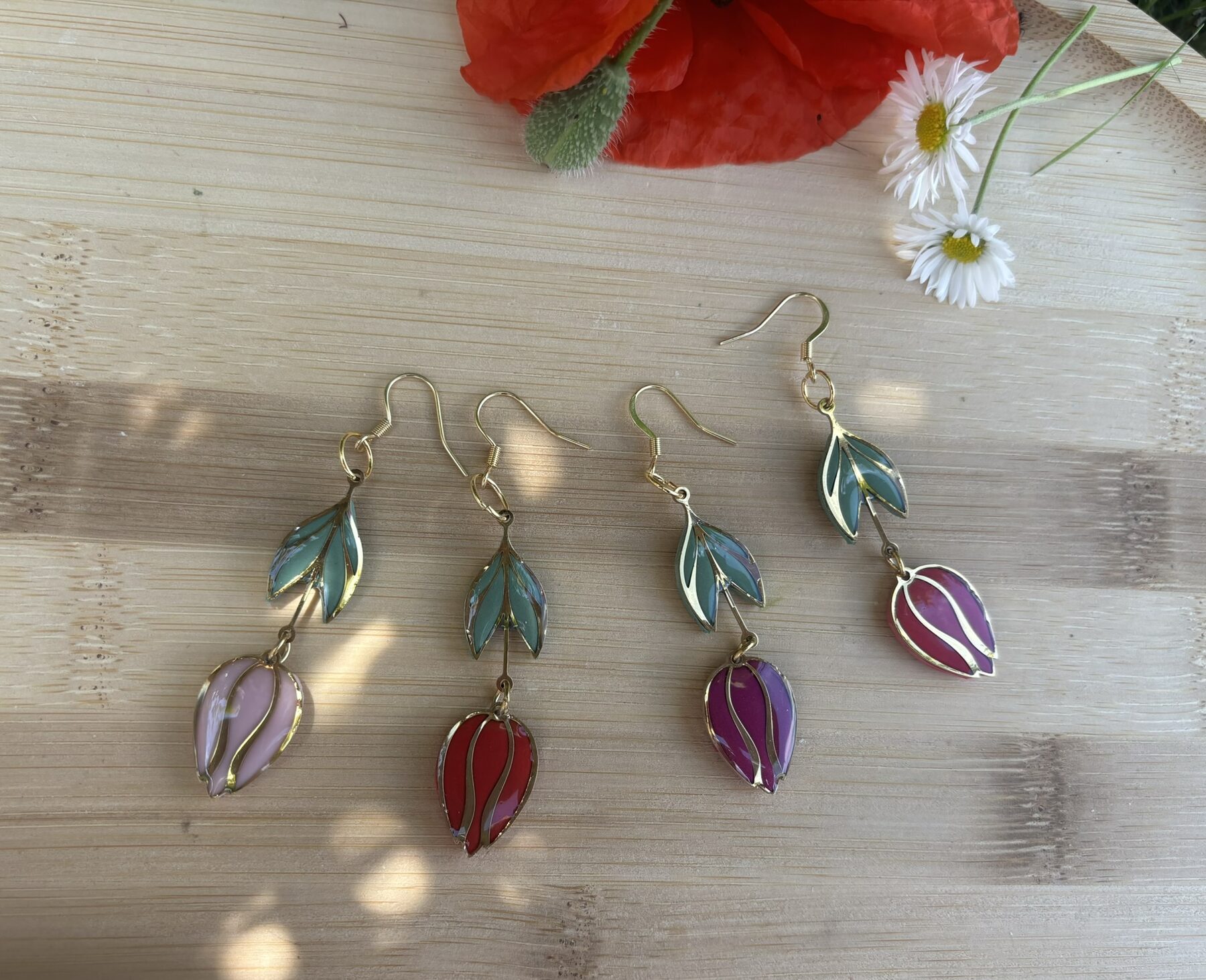 🌹 Boucles d'oreilles Tulipe 🌹 – Image 3