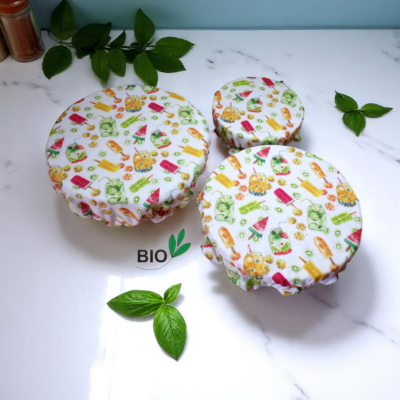 charlotte alimentaire coton bio doublé PUL certifié contact alimentaire à l'unité modèle au choix