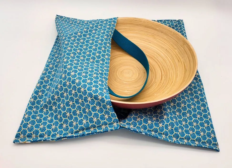 Sac à Tarte – Amandier Bleu – Porte plat réversible – Image 3
