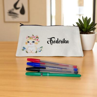 trousse d'école personnalisable en coton, rentrée scolaire, modèles au choix