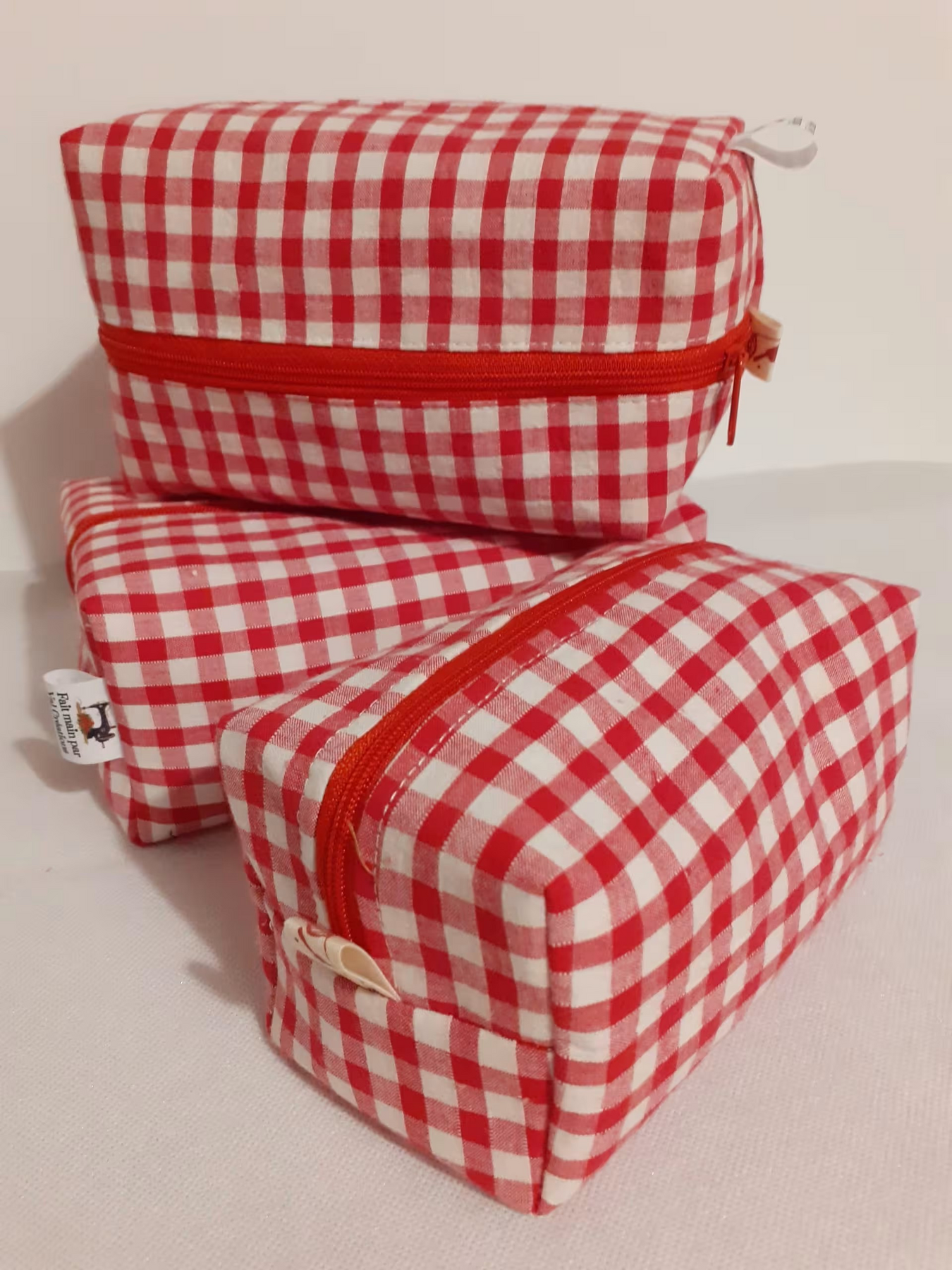 Trousses de toilette gigognes vichy