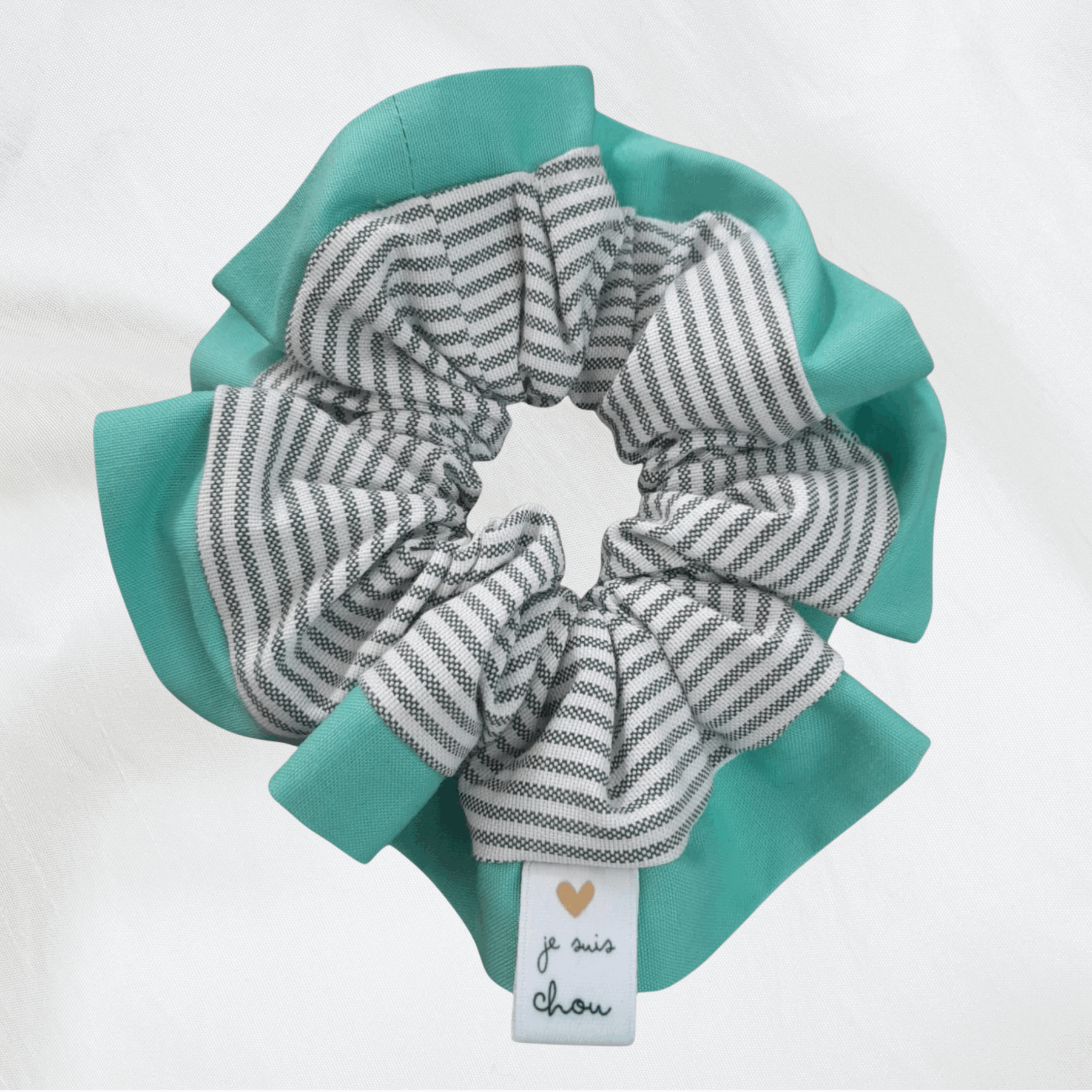 Chouchou adorée rayures vertes + vert