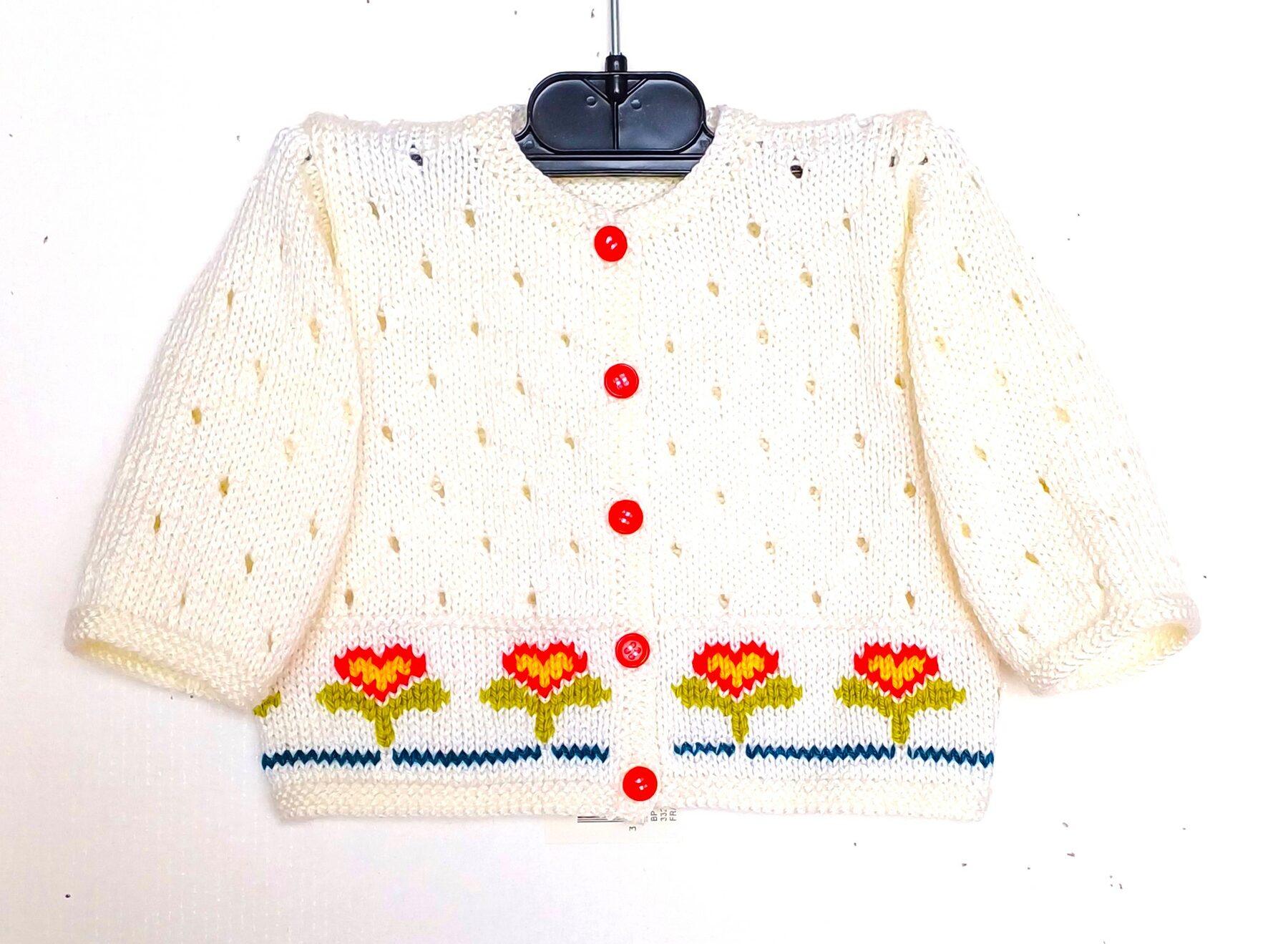 Gilet pour bébé avec des fleurs, taille 3 mois