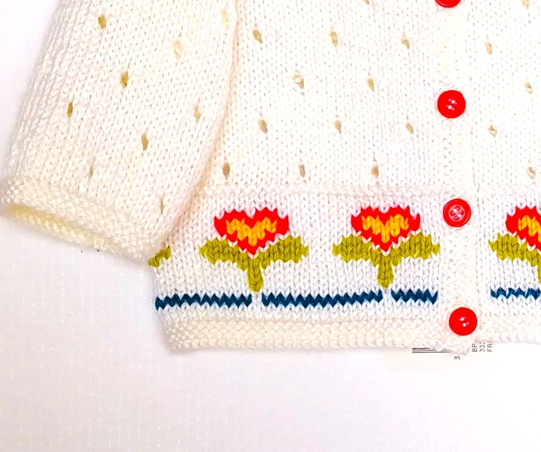 Gilet pour bébé avec des fleurs, taille 3 mois – Image 3