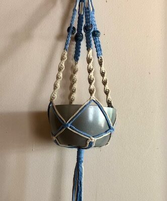 suspension pour plante "Blue Time"
