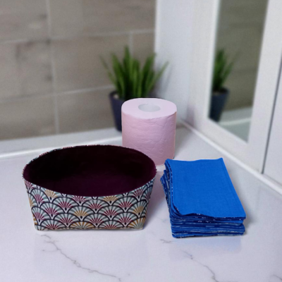 corbeille de rangement pour papier toilette lavable, coloris au choix