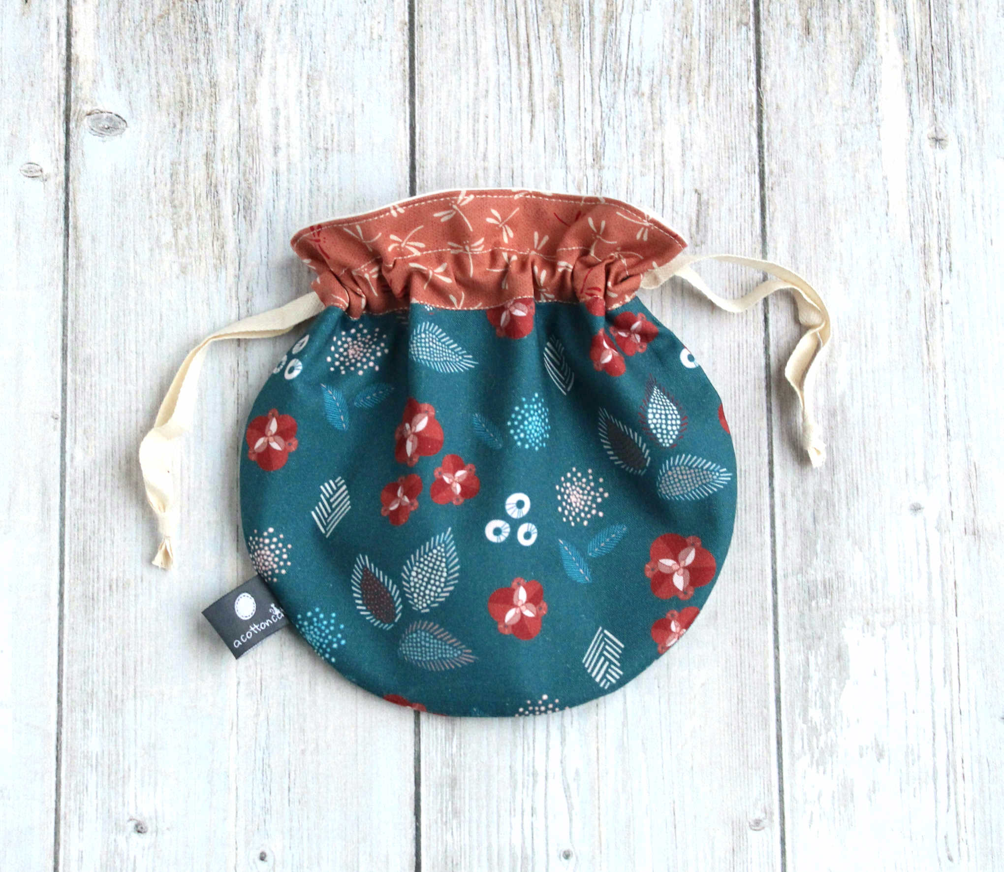 pochette ronde japonisante