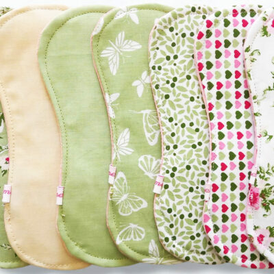 Pack 7 serviettes hygiéniques lavables sans ailettes ROSES - (S/ Flux normaux jour et nuit) - serviettes menstruelles lavables - serviettes hygiéniques alternatives - Zéro déchet - shl - serviettes périodiques