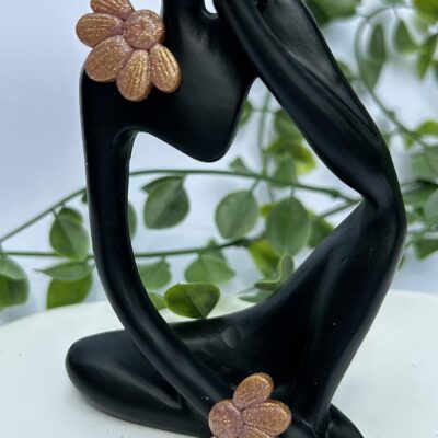 Boucles d’oreilles « Les Floralies 2 » en pâte polymère rose gold