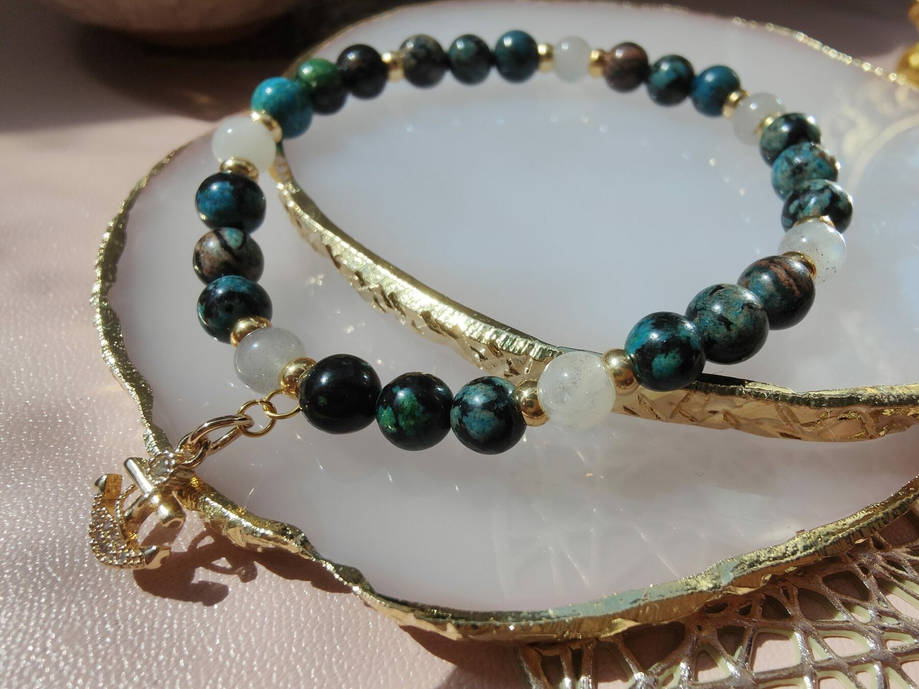 Ancora Bracelet Labradorite et Jaspe Bleu – Image 2
