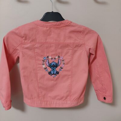Veste jean customisée Stitch 8 ans