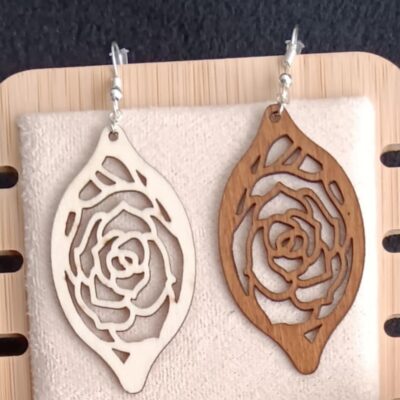 boucle d'oreille en bois 5
