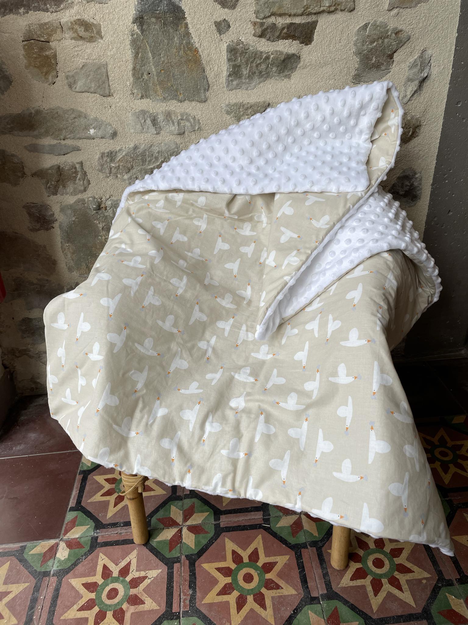 COUVERTURE MOLLETONNEE 90X75cm - Petites oies – Image 3