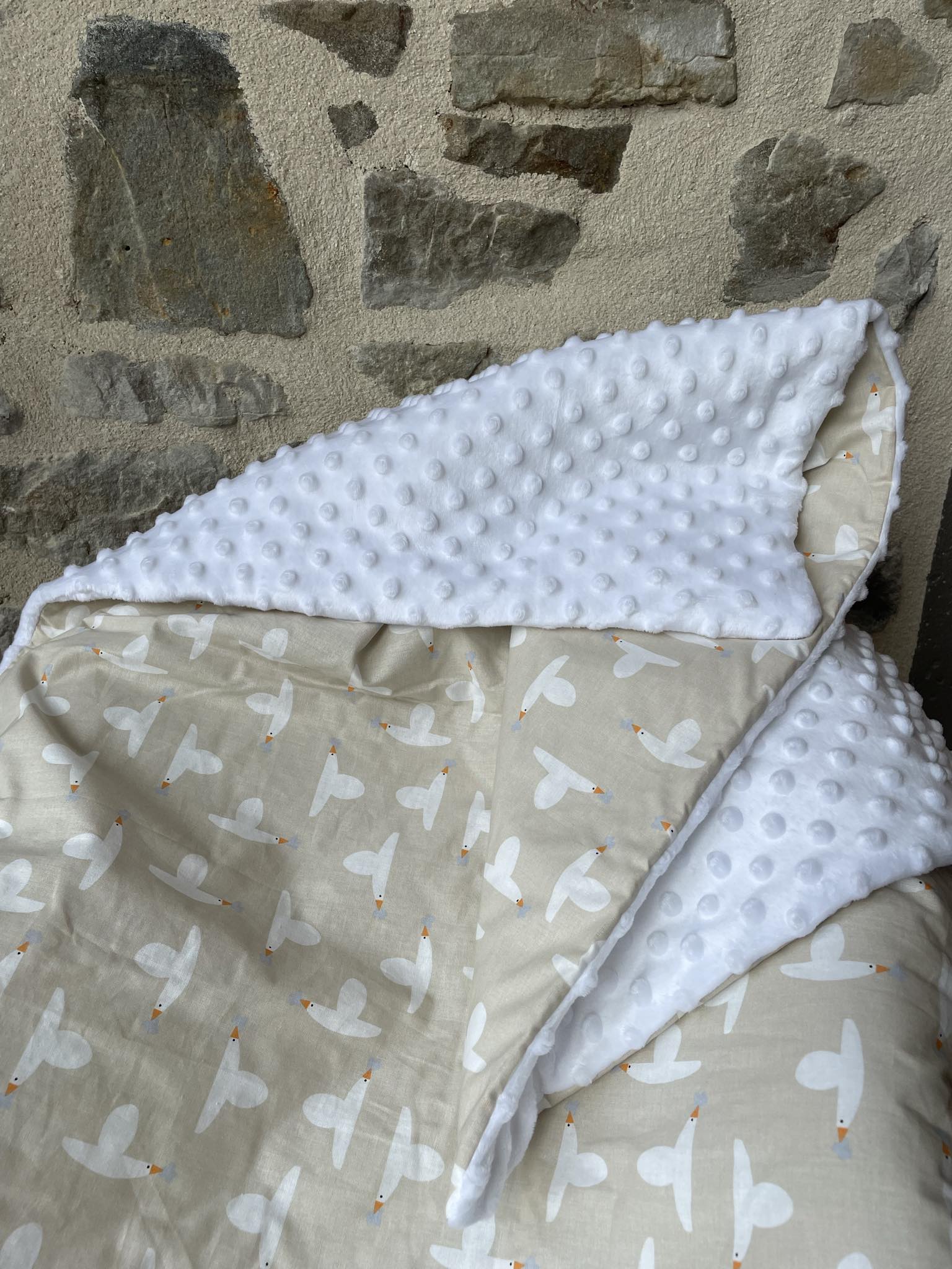 COUVERTURE MOLLETONNEE 90X75cm - Petites oies – Image 2