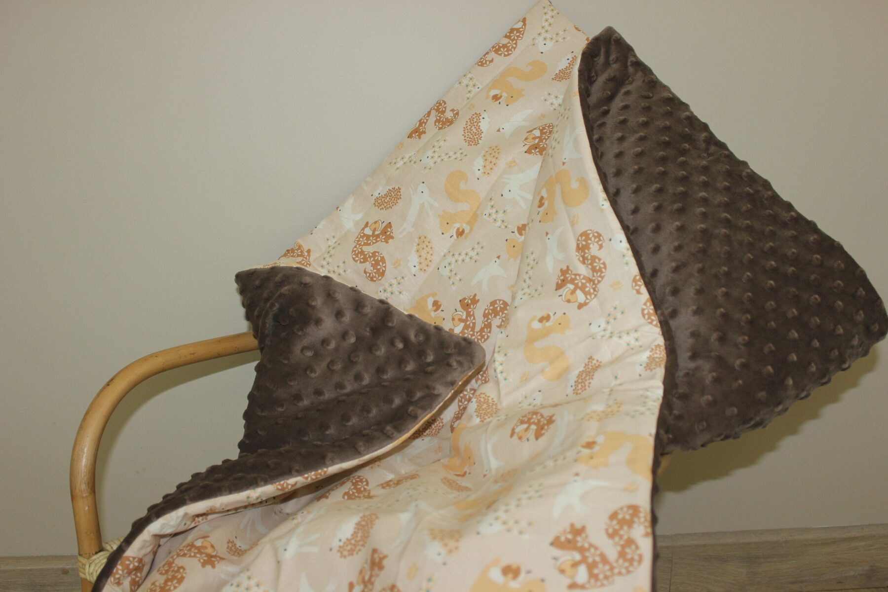 COUVERTURE MOLLETONNEE 90X75cm - Ecureuils