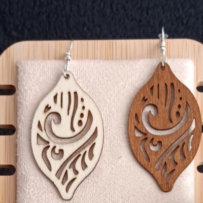 boucle d'oreille en bois 2