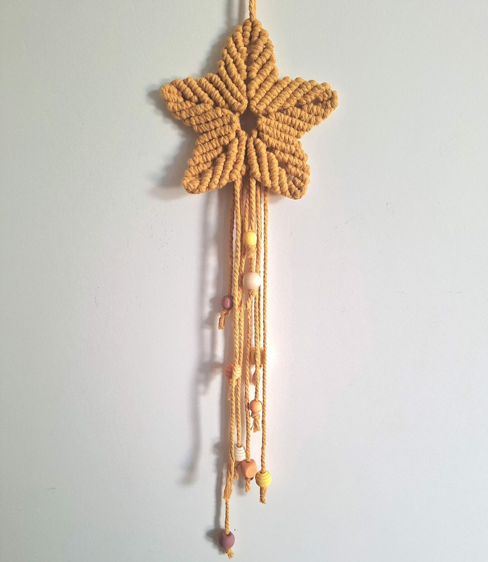étoile filante macramé personnalisable jaune