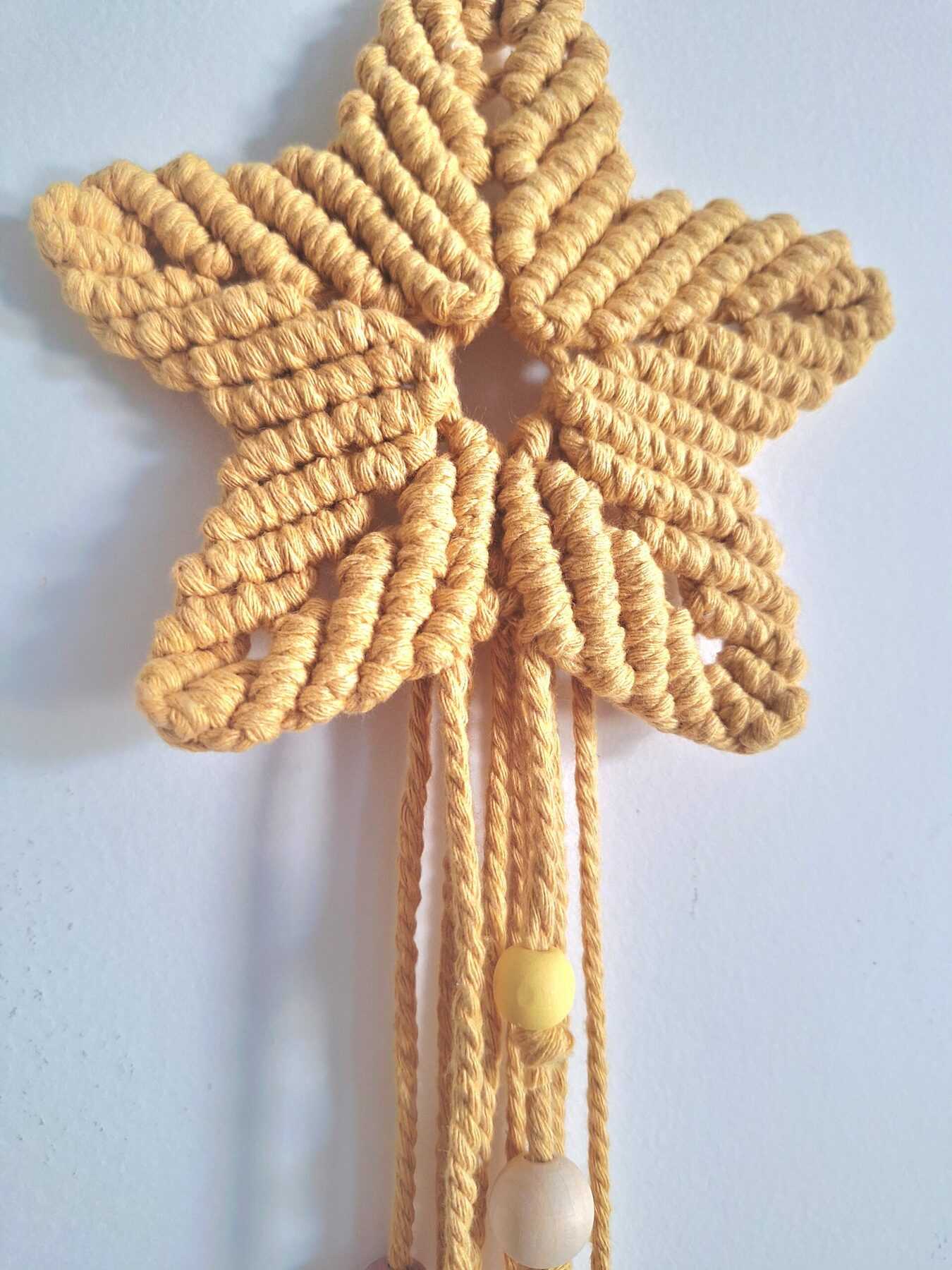 étoile filante macramé personnalisable jaune