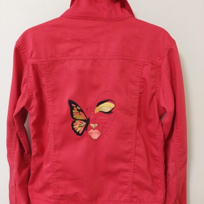 Veste customisée broderie