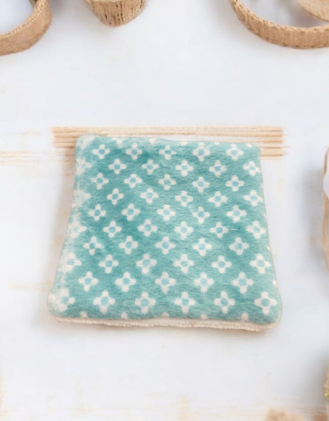 Lot de 4 lingettes lavables pour bébé – Fait main, double face – Image 5