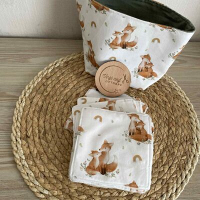 PANIER & LINGETTES LAVABLES - Renards
