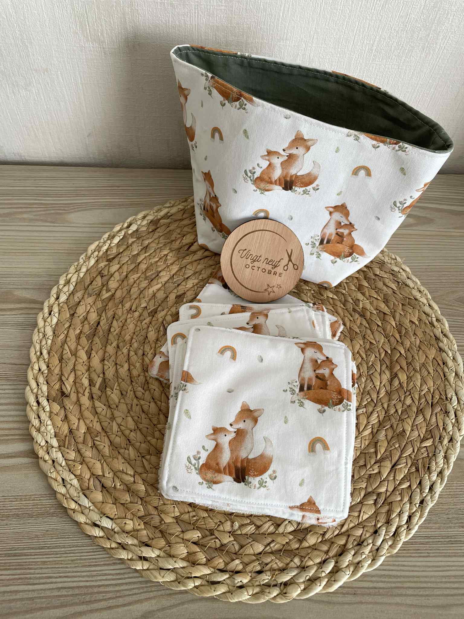 PANIER & LINGETTES LAVABLES - Renards